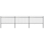 ZNTS Garden Fence with Spear Top Steel 5.1x1 m Black 277613