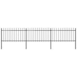 ZNTS Garden Fence with Spear Top Steel 5.1x1 m Black 277613