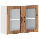 Kitchen Wall Cabinet with Glass Door Lucca Old Wood Engineered Wood 853855