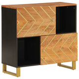 Side Cabinet Brown and Black 80x33.5x75 cm Solid Wood Mango 356810
