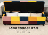 114 x 47 x 47cm Velvet Storage Ottoman, Button-tufted Footstool Box, Toy Chest with Lid for Living T3398P328282