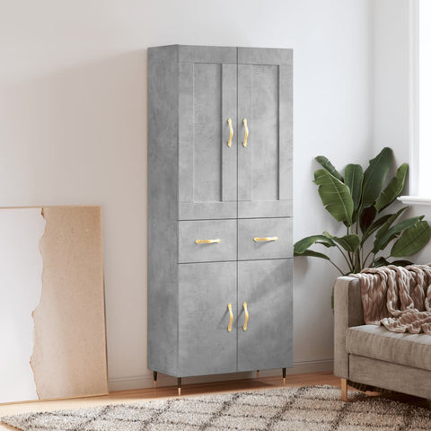 Highboard Concrete Grey 69.5x34x180 cm Engineered Wood 3199861