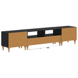 3 Piece LED TV Cabinet Black Engineered Wood 3416495