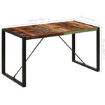 ZNTS Dining Table 140x70x75 cm Solid Reclaimed Wood 247421