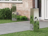 Solar LED Pathway Light 2 pcs Silver Galvanized Steel 879763