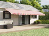 Awning Replacement Fabric Red and White 6x3.5 m Polyester 367723