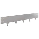 Lawn Edging 10 pcs 100 x 20 cm Steel Silver 8008590