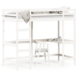 Loft Bed without Mattress White 100x200 cm Solid Wood Pine 842847