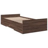 Bed Frame with Drawers without Mattress Brown Oak 100x200 cm 3280334