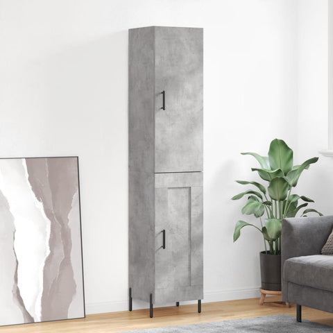 Highboard Concrete Grey 34.5x34x180 cm Engineered Wood 3199117