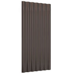 ZNTS Roof Panels 12 pcs Powder-coated Steel Brown 80x36 cm 319135