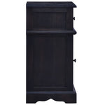 ZNTS Bedside Cabinet Light Black Coffee Solid Mahogany Wood 288832