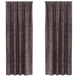 Velvet Curtains with Curtains 2 pcs Brown 260 x 140 cm Velvet 4107697