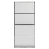 Shoe Cabinet with Mirror 4-Layer Concrete Grey 63x17x134 cm 3228275