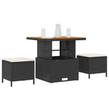 Garden Dining Set Black Poly Rattan 42007912
