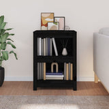 Book Cabinet Black Solid pine wood Compact Book Cabinet 821703