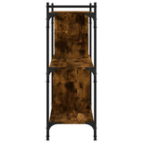 Bookcase 3-Tier Smoked Oak 76x32x88 cm Engineered Wood 833932