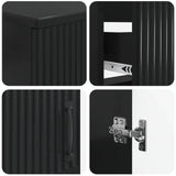2 Piece Bathroom Cabinet Set HOORN Black Engineered Wood 3417550
