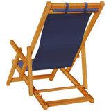 Folding Beach Chair with Armrests Blue Acacia Wood & Textilene 4108069