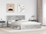 Storage Bed Concrete Grey 150 x 200 cm Engineered Wood 3409905