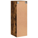 Wall Cabinet Smoked oak Engineered wood, glass 35x37x100 cm 836487