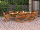 Dining Set Natural wood Solid acacia wood 220 cm table length 3086974