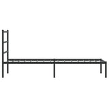 Metal Bed Frame without Mattress with Headboard Black 75x190cm 355355