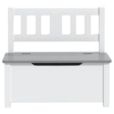 Children Storage Bench White and Grey 60x30x55 cm MDF 10407