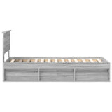 Bed Frame Grey Sonoma 75 x 190 cm Solid Pine Wood 3410668