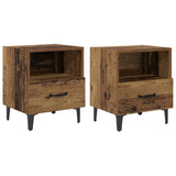 Bedside Cabinet with Drawer 2 pcs Old wood 40 x 35 x 47.5 cm 880598