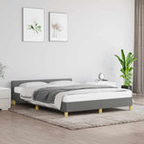 Bed Frame without Mattress Dark Grey 180x200cm Super King Fabric 349894