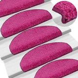 Stair Mats 15 pcs 65x21x4 cm Pink Half Round Large 322381