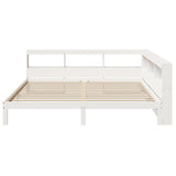 Bookcase Bed without Mattress White 200x200 cm Solid Wood Pine 3324371