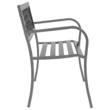 Garden Bench Black Steel, plastic 120 cm Durable Garden Bench 319582