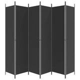 6-Panel Room Divider Black 300x220 cm Fabric 350209