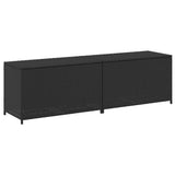 Garden Storage Box Poly Rattan 200x50x60 cm Black 46474