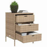 Garden Storage Cabinet Beige 55x59x80 cm Poly Rattan 365554