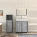 ZNTS 3 Piece Bathroom Furniture Set Grey Sonoma Engineered Wood 3154407