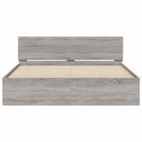 Bed Frame with LED without Mattress Grey Sonoma 160x200 cm 3207600
