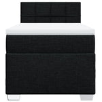 ZNTS Box Spring Bed with Mattress Black 90x200 cm Fabric 3285773