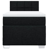 ZNTS Box Spring Bed with Mattress Black 90x200 cm Fabric 3285773
