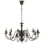 Chandelier Antique Black 12 x E14 Bulbs 281621