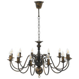 Chandelier Antique Black 12 x E14 Bulbs 281621