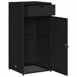 Garden Storage Cabinet Black 55x55x111 cm Poly Rattan 365559