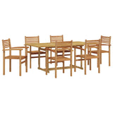 Garden Dining Set 7 pcs Brown Solid Teak Wood 3375778