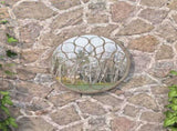 Garden Mirror Sand 60x3 cm Iron Round for Outdoor Use 318367