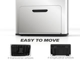 56L Triple Compartment Stainless Steel Kitchen Bin, with Deodoriser Holders and Wheels - Silver Tone T3398P344380
