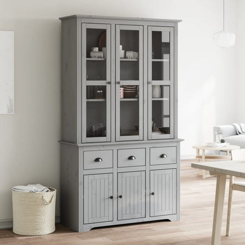 Highborad "BODO" Grey 115.5x43x200.5 cm Solid Wood Pine 3206453