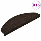 Stair Mats Self-adhesive 15 pcs 65x21x4 cm Dark Brown Half Round Large 322349