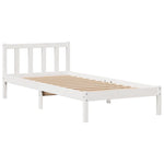 ZNTS Bookcase Bed without Mattress White 90x190 cm Single Solid Wood Pine 3321730